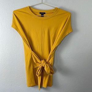 Nordstrom Halogen Mustard Yellow Tie Top
